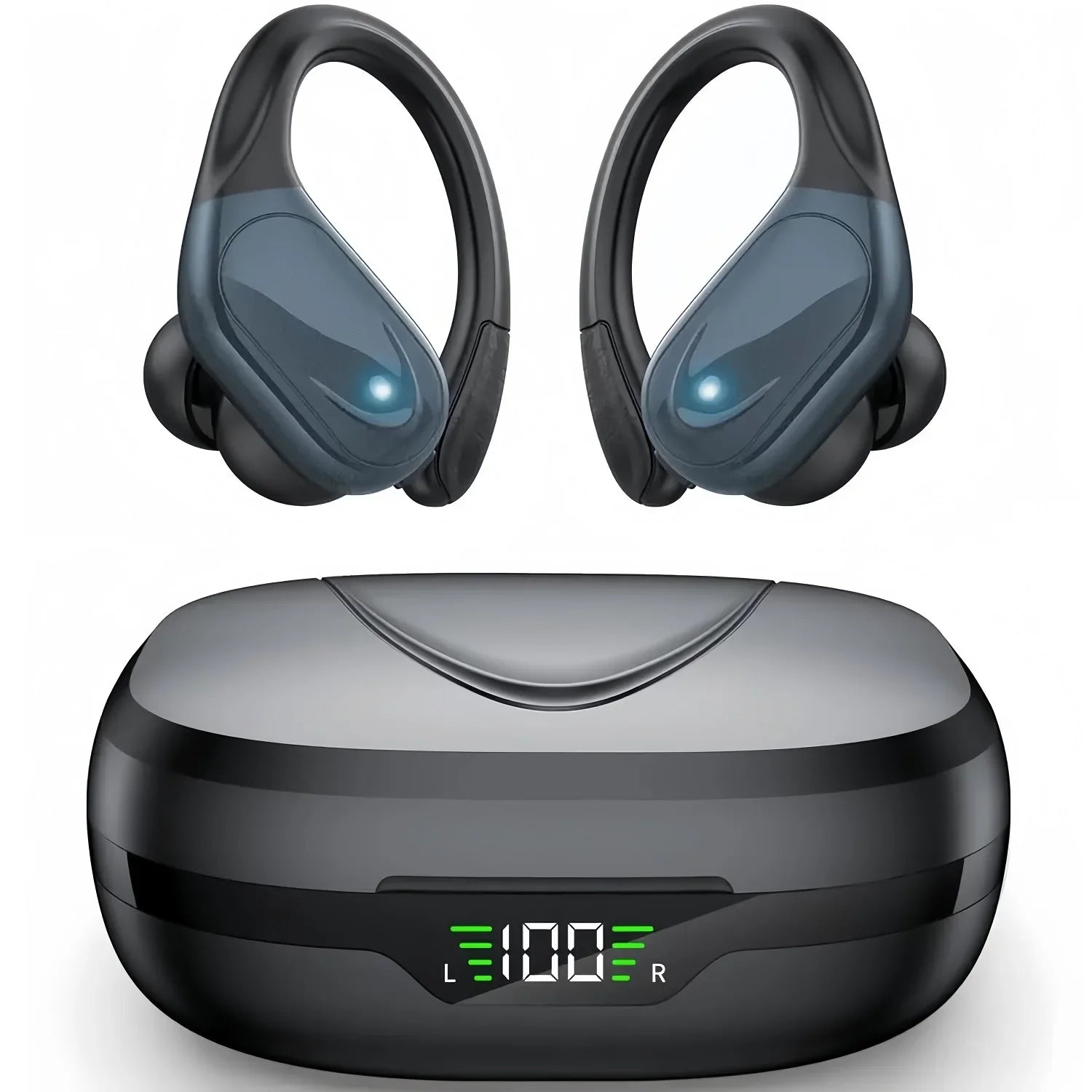 2026 New Sports Wireless Earphones with ENC Mics,Button Control,LED Power Display,Hifi Stereo Sound Bluetooth 5.4 TWS Headphones