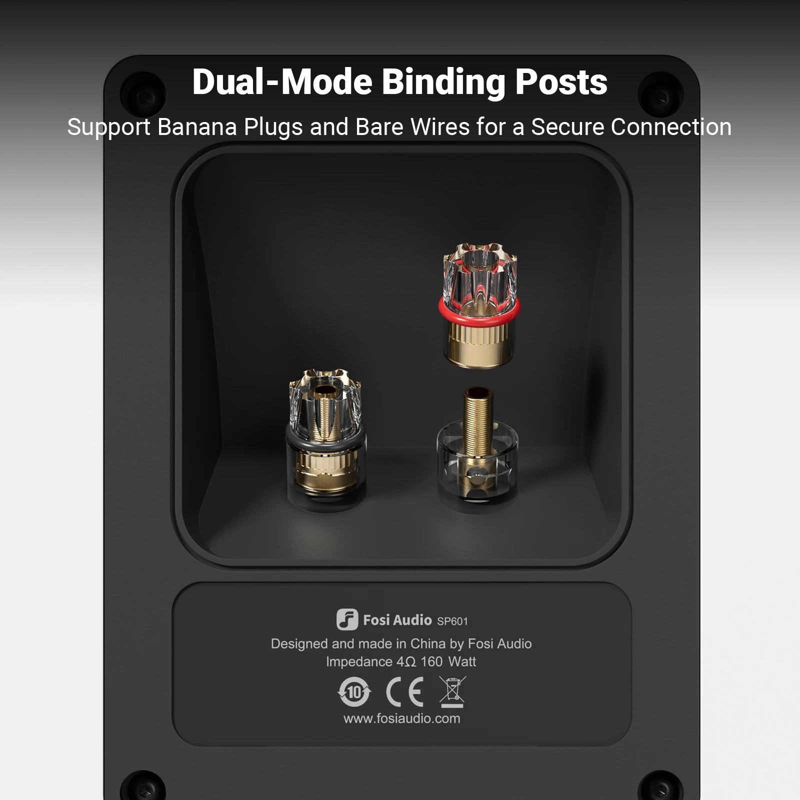 Fosi Audio SP601 Passive Bookshelf Speaker Wooden 160W Studio Monitor Speakers For TV Computer Desktop Hifi Home Theater