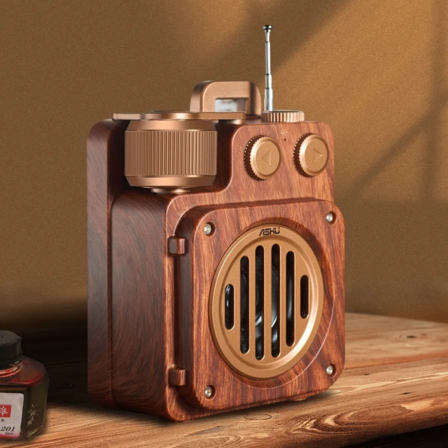 Portable Audience Sound Box Bluetooth Speaker Retro Outdoor Radio Wireless Connection Vintage Style Music Player