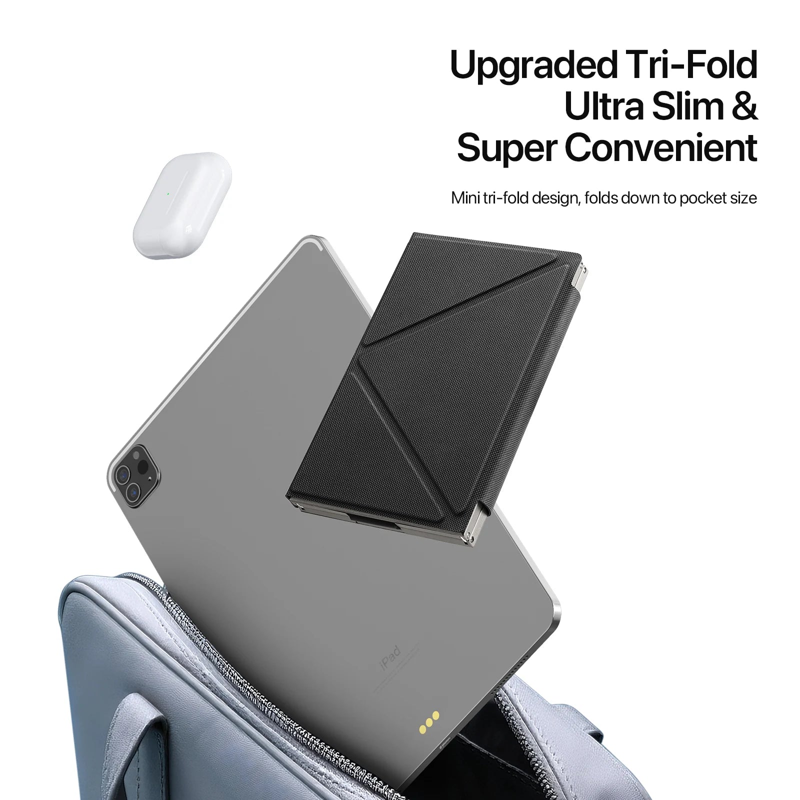 DUX DUCIS Foldable Bluetooth Mini Keyboard with Touchpad & Holder For Phones Tablets PC iOS Android Windows Mac Compatible