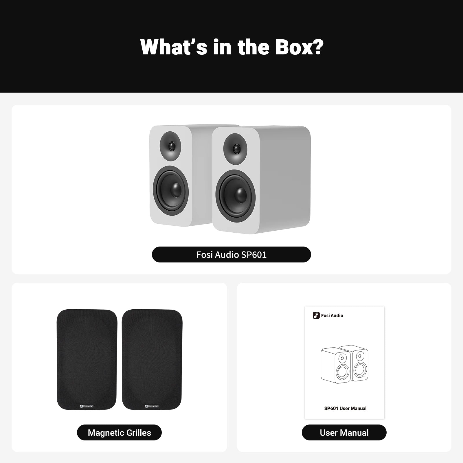 Fosi Audio SP601 Passive Bookshelf Speaker Wooden 160W Studio Monitor Speakers For TV Computer Desktop Hifi Home Theater