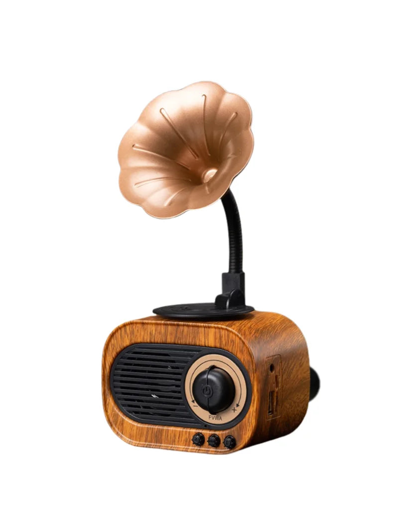 Retro Wood Bluetooth Speaker Portable Wireless Mini Outdoor Sound System with TF FM Radio Music MP3 Subwoofer