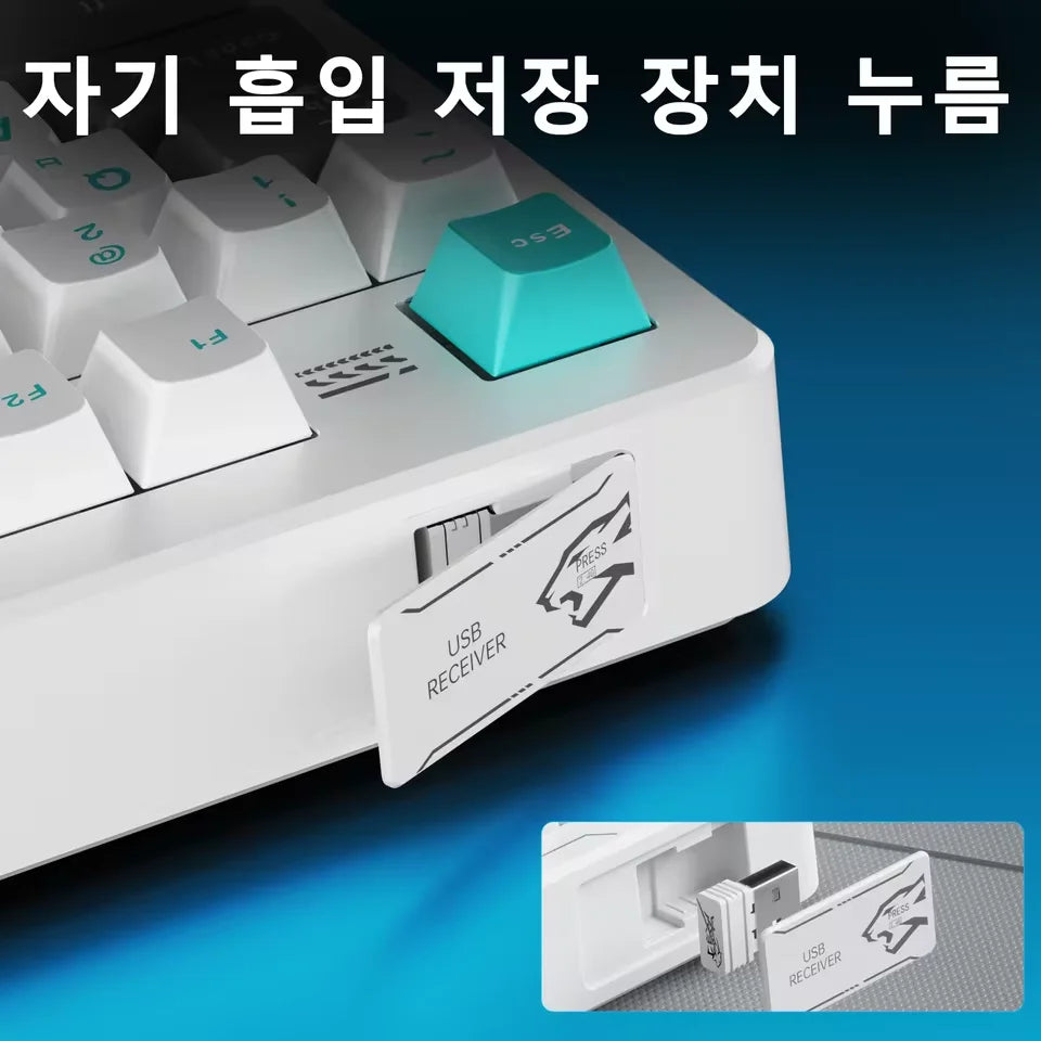 AULA×LINGBAO K98 Wireless Machanical Keyboard Custom Korean Letters PBT Keycaps Hot-swappable LEOBOG Switch 90% Layout