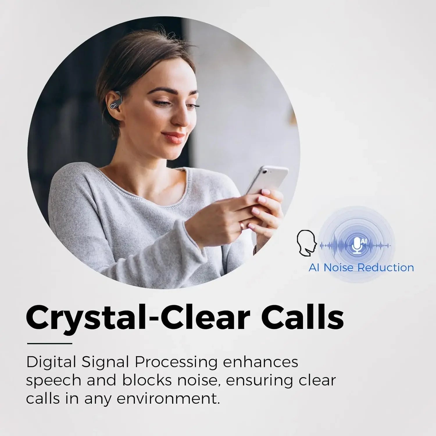 Wireless Earbuds,Sport Bluetooth 5.4 Headphones,ENC Noise Cancelling Mic,HiFi Stereo Over Ear Bud LED Display for iPhone Android