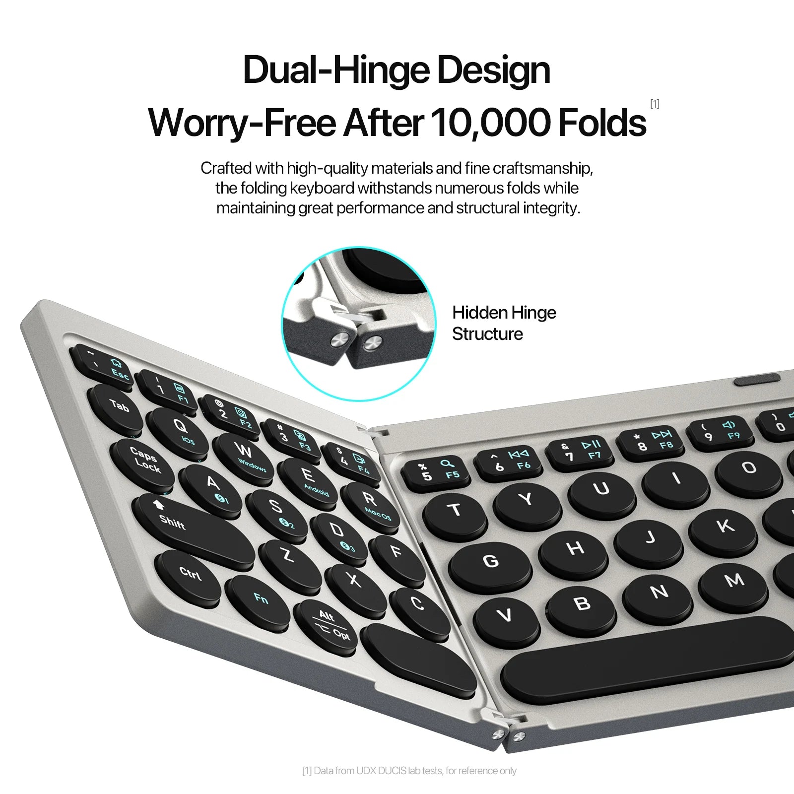 DUX DUCIS Foldable Bluetooth Mini Keyboard with Touchpad & Holder For Phones Tablets PC iOS Android Windows Mac Compatible