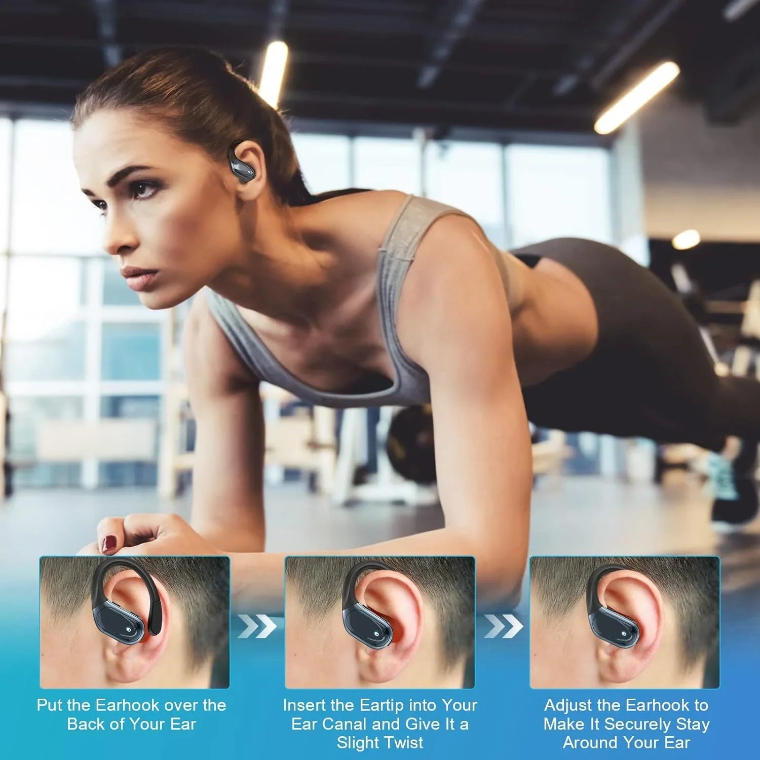 Wireless Bluetooth Headset Button Control Light Mini High Quality Earplugs Waterproof HD Sound Quality Stereo Universal Headset