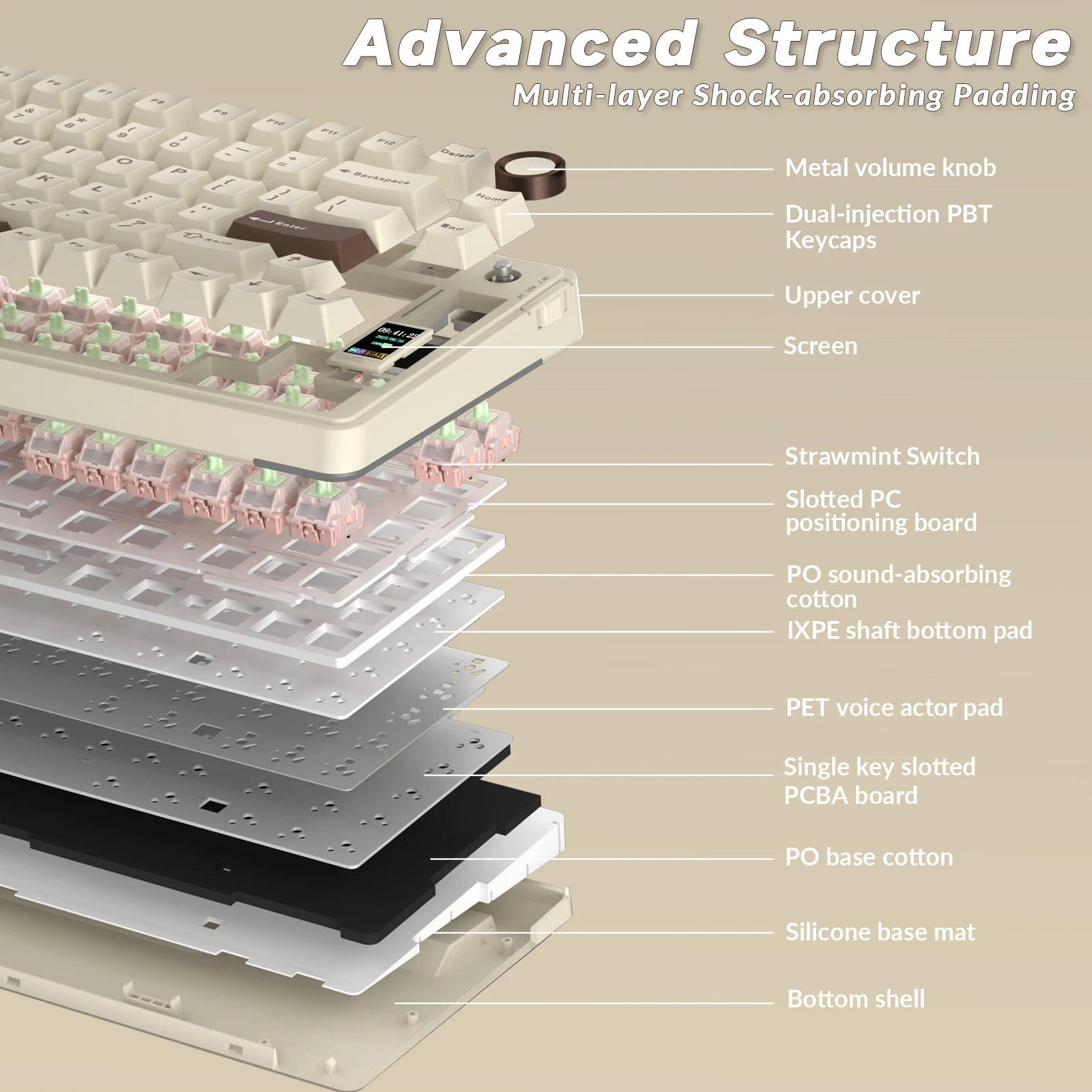 AULA S75pro Wireless Keyboard Tri-mode RGB Gaming Keyboard Hot Swap PBT Keycaps with Macro Software