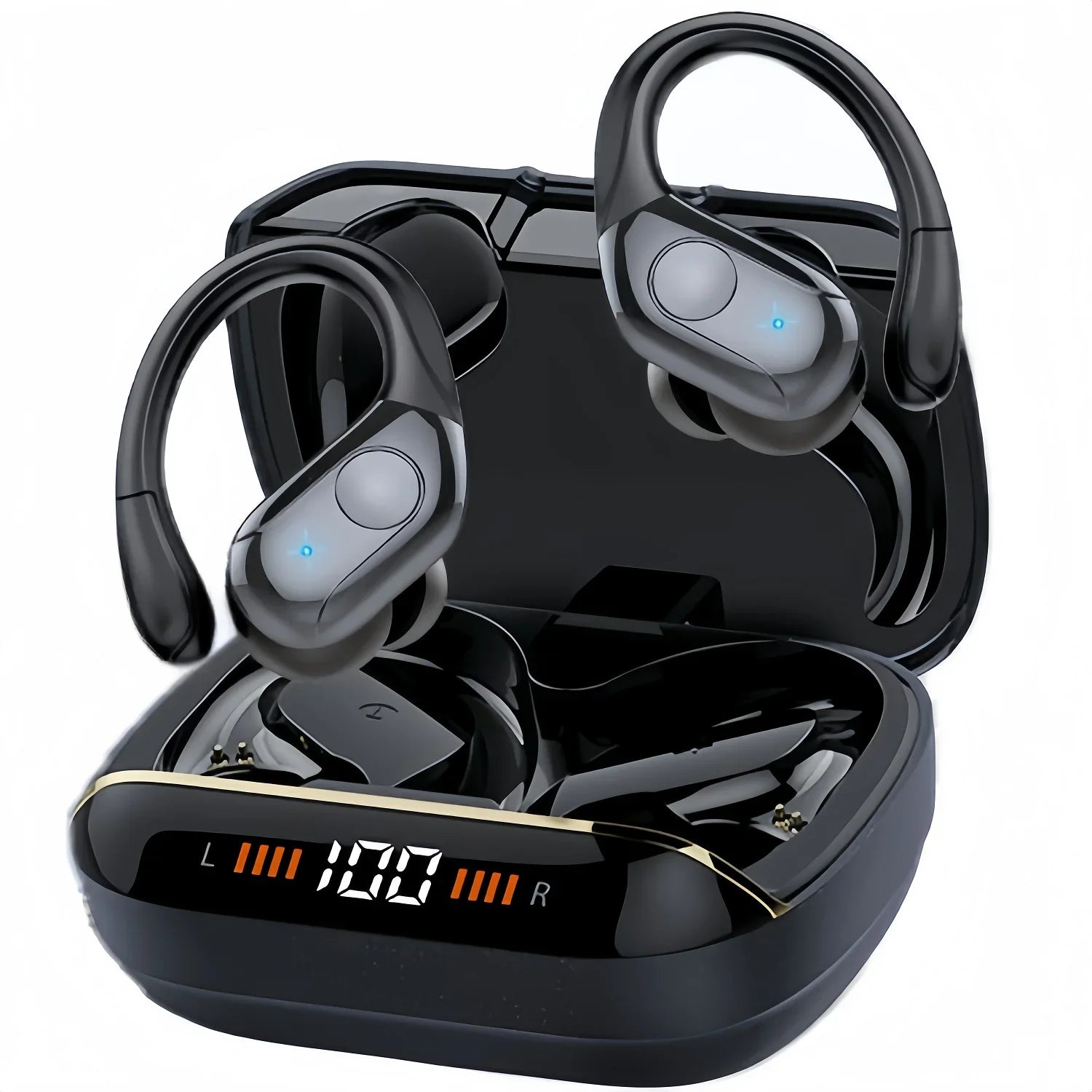 Wireless Noise Canceling Earbuds, Bluetooth 5.4 Earphones,Stereo Headphones, Sport Ear buds with Earhooks, for Sport,Running,Gym