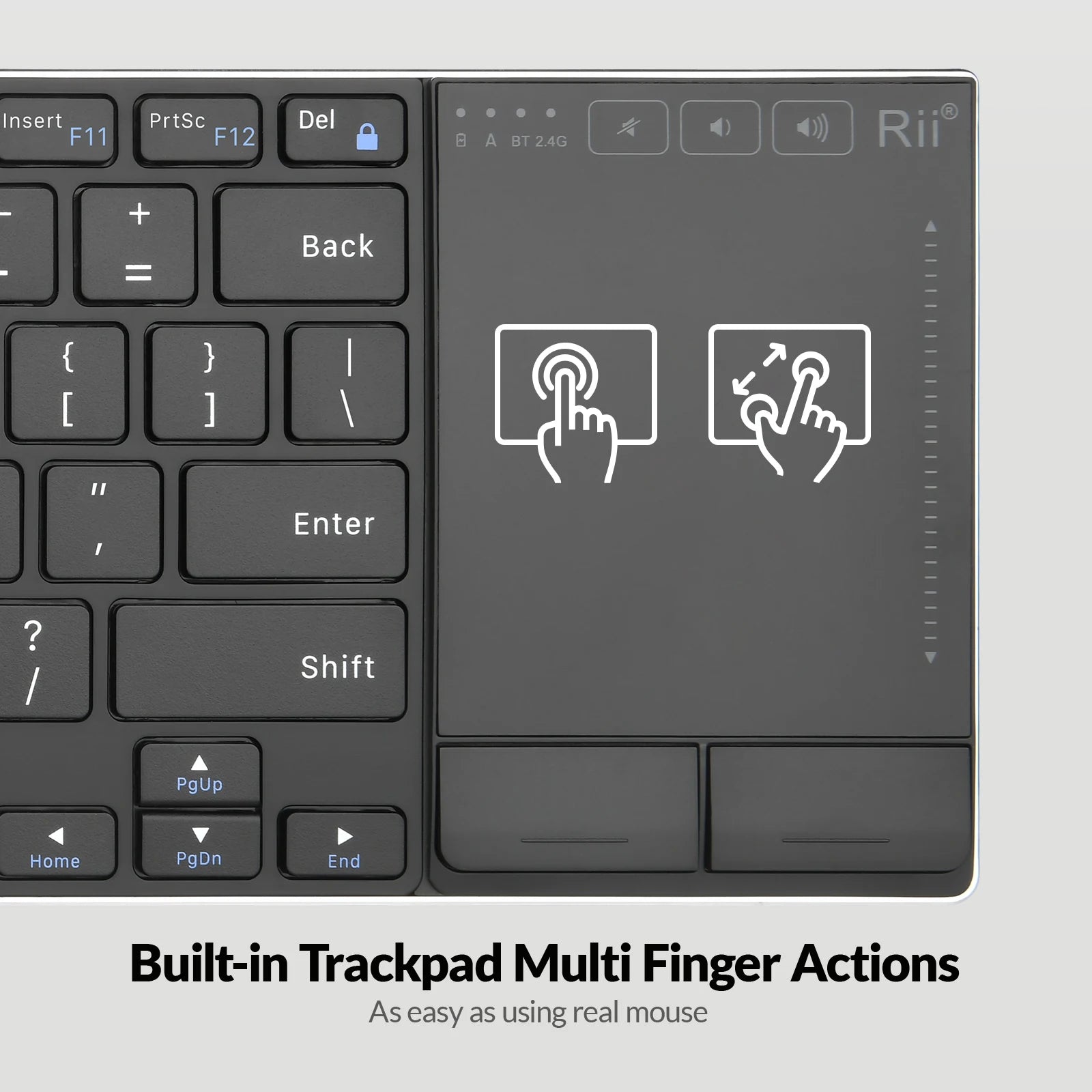 Wireless Touch Keyboard with Standard Keys Ultra-thin Business Bluetooth Touch Keyboard for PC Computers Office Keyboards
