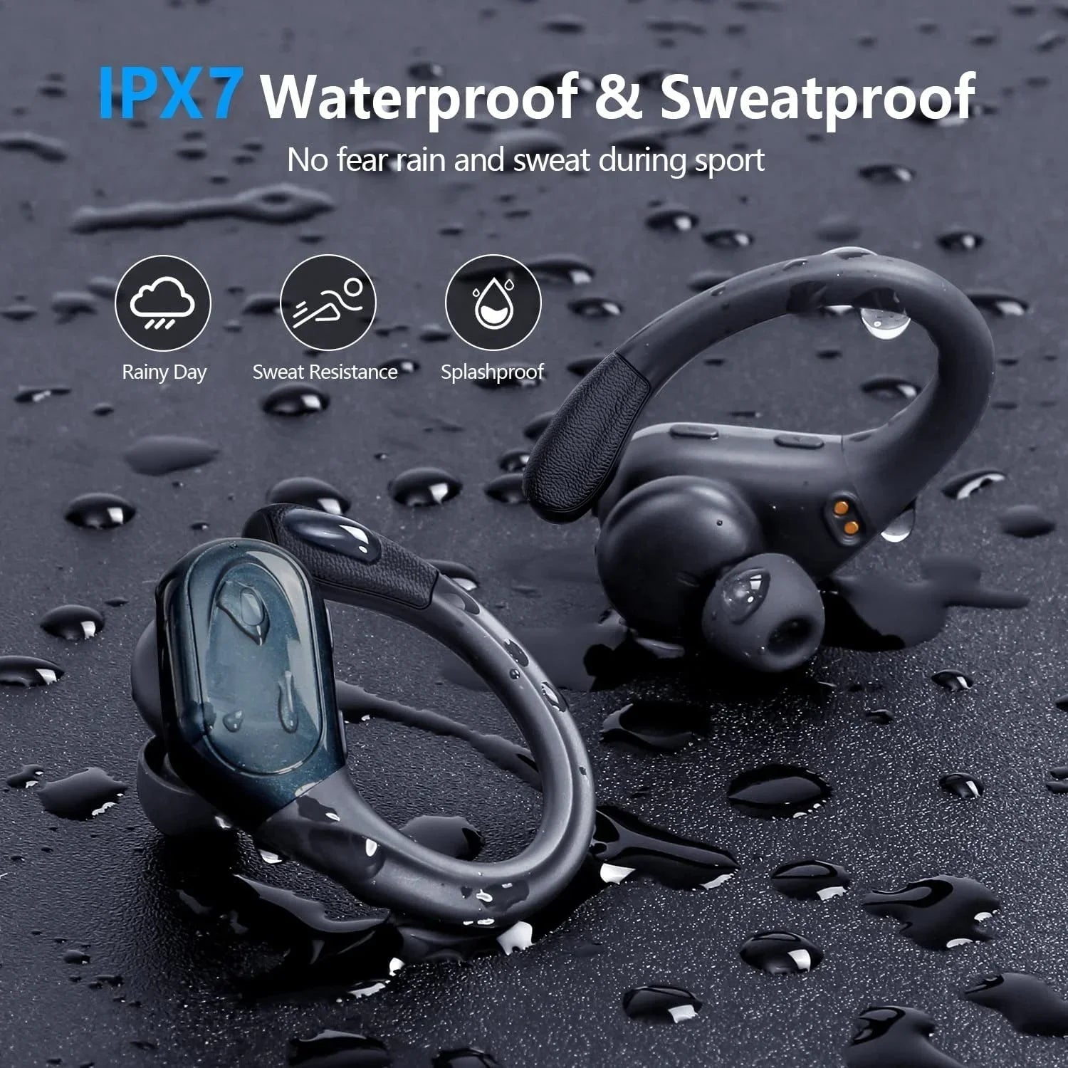 2026 New Sports Wireless Earphones with ENC Mics,Button Control,LED Power Display,Hifi Stereo Sound Bluetooth 5.4 TWS Headphones